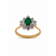 Pre Owned 18ct Emerald and Diamond Ring ZC123
